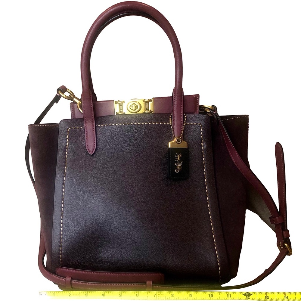 COACH 1941 Troupe Tote Colorblock in Vintage Mauve Brown Burgundy Satchel - Picture 7 of 17